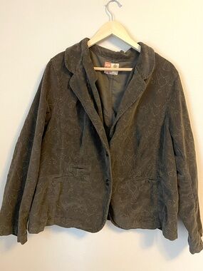 Ruff Hewn - Embroidered Brown Blazer Jacket – Size 2X